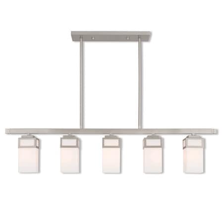 Livex Lighting Harding 5 Light Brushed Nickel Linear Chandelier 40194-91